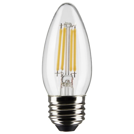 4 Watt B11 LED Lamp, Clear, Medium Base, 90 CRI, 3000K, 120 Volts, 3PK